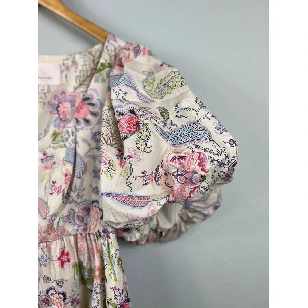 Cinq à Sept‎ Size 8 Dress Ethel Paisley Puff Sleeve Babydoll Feminine Dainty